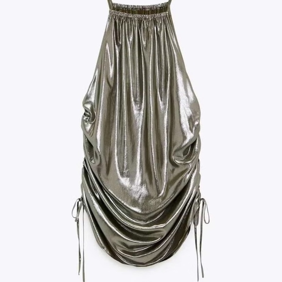 Shimmering Silver Mini Dress - Picture 2 of 5